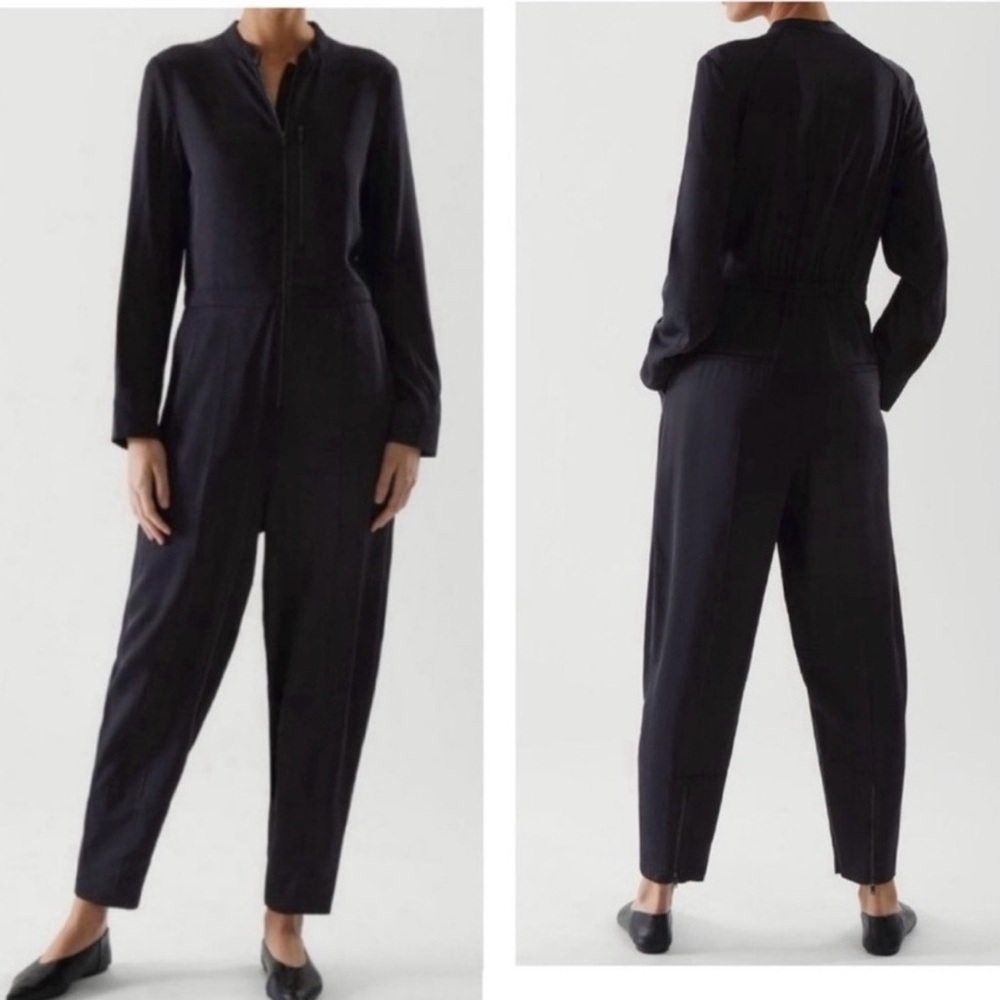 COS COLLARLESS LONG-SLEEVE Sleek JUMPSUIT Size 4
